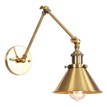 Load image into Gallery viewer, 1-Light Brass Sconce Vintage Industrial Wall Lamp with Swing Arm  CR5011
