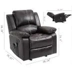 Load image into Gallery viewer, Brown Big and Tall Heavy Duty Faux Leather 8-Point Massage Recliner with Remote Control And Side Pocket
