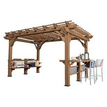 Load image into Gallery viewer, 14 ft. x 10 ft. Oasis Wood Cedar Pergola 1260CDR (4 boxes)
