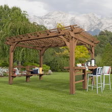 Load image into Gallery viewer, 14 ft. x 10 ft. Oasis Wood Cedar Pergola 1260CDR (4 boxes)
