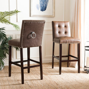 Safavieh Faux Leather Upholstered Stools (Set of 2) Brown 475CDR