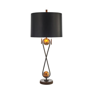 33 in. Metal Infinity Table Lamp with Black Shade Bronze