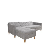 Load image into Gallery viewer, Hartford Storage Sectional Futon  in Gray Chenille (Chaise is Missing)  #2220HW - OUT OF BOX
