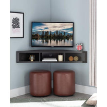 Load image into Gallery viewer, 47 in. Cappuccino Particle Board Corner TV Stand Fits TVs Up to 52 in AP34

