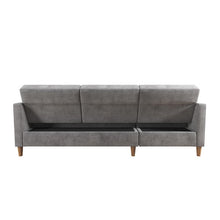 Load image into Gallery viewer, Hartford Storage Sectional Futon  in Gray Chenille (Chaise is Missing)  #2220HW - OUT OF BOX
