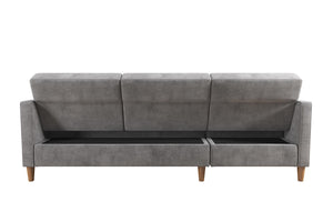DHP Hartford Storage Sectional Futon with Chaise, Light Gray (Sofa piece only!) 1707AH