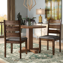 Load image into Gallery viewer, Annette Ladder Back Side Chair in Gray/Knotty Nutmeg, Main Material: Solid Wood, Weight Capacity: 300 lb., SET OF 2
