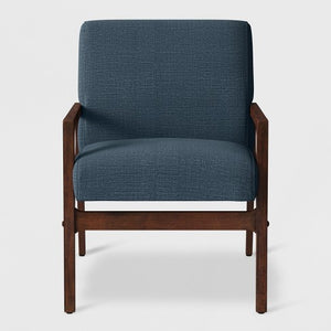 Peoria Wood Arm Chair Blue