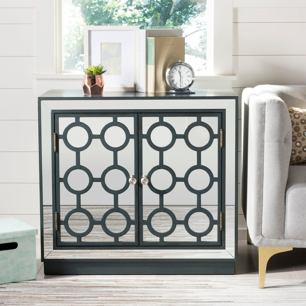 Kaia 2-Door Steel Teal/Nickel Chest (SB99)