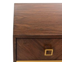Load image into Gallery viewer, Katia 3-Drawer Walnut/Gold Chest #842HW
