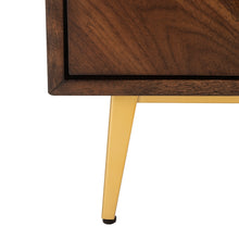 Load image into Gallery viewer, Katia 3-Drawer Walnut/Gold Chest #842HW
