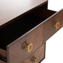 Load image into Gallery viewer, Katia 3-Drawer Walnut/Gold Chest #842HW
