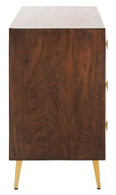 Load image into Gallery viewer, Katia 3-Drawer Walnut/Gold Chest #842HW
