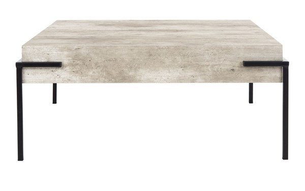 Eli Square Coffee Table Light Grey/Black Finish 117CDR