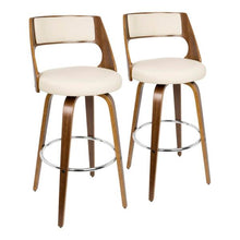Load image into Gallery viewer, Cecina Walnut and Cream Faux Leather Bar Stool (Set of 2) 7076
