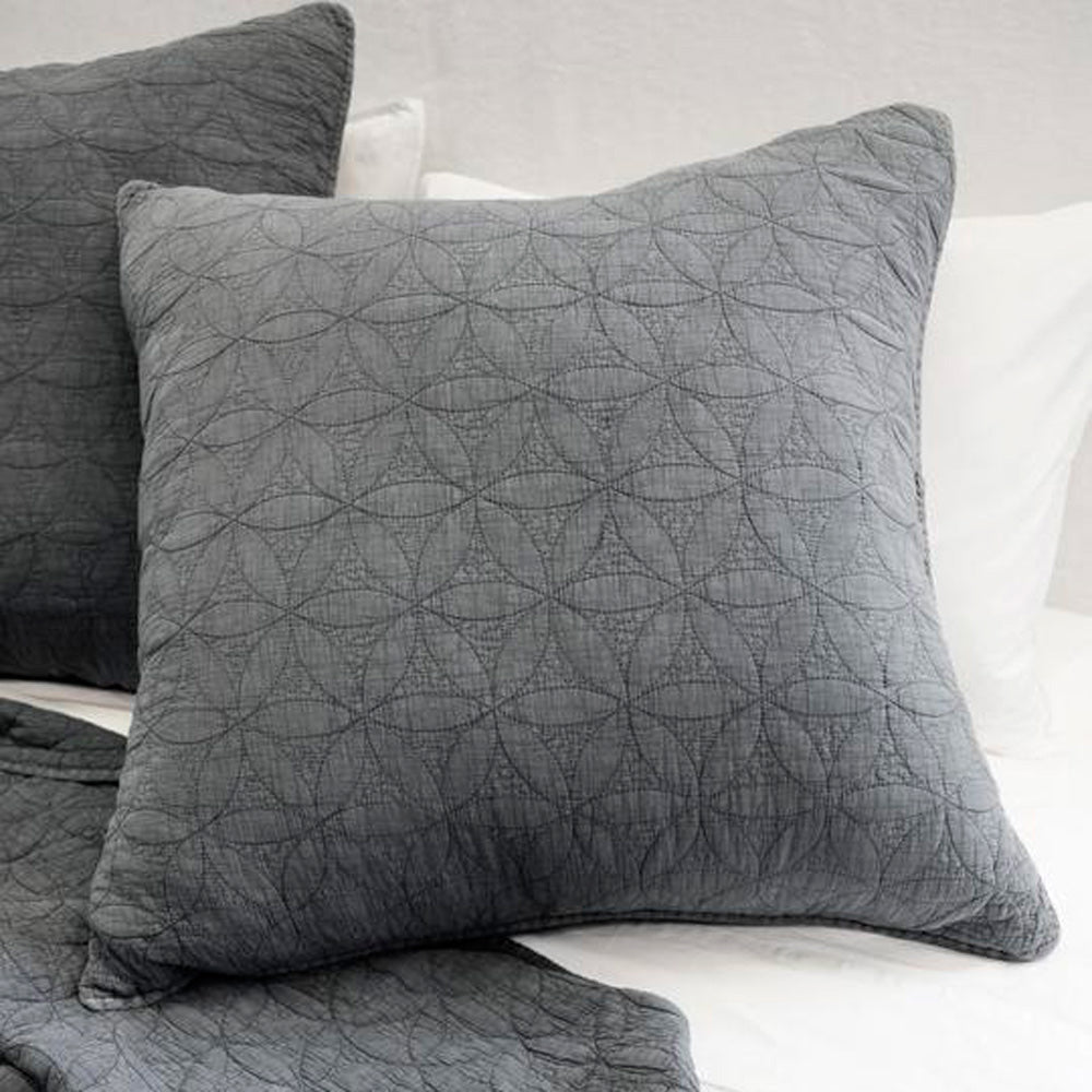 Oslo Grey Denim Euro Sham 28x28