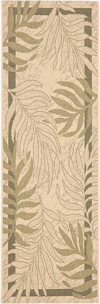 Safavieh Courtyard Cream / Green Rugs 2'3