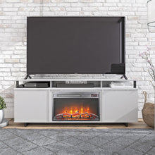 Load image into Gallery viewer, Ameriwood Home Carson Fireplace TV Stand for TVs up to 65&quot;, Dove Gray 1958CDR
