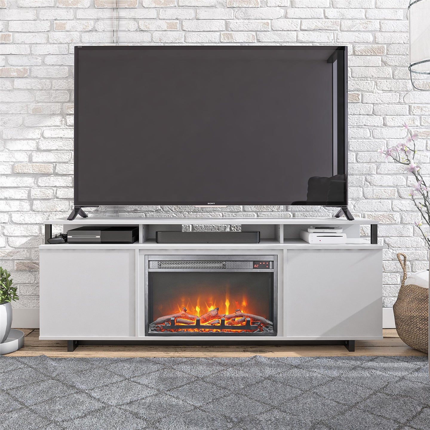 Ameriwood Home Carson Fireplace TV Stand for TVs up to 65