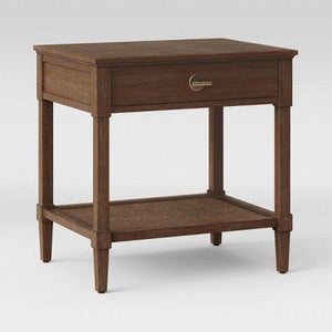 Charleston Wicker Wood Night Stand in Brown Finish #9475