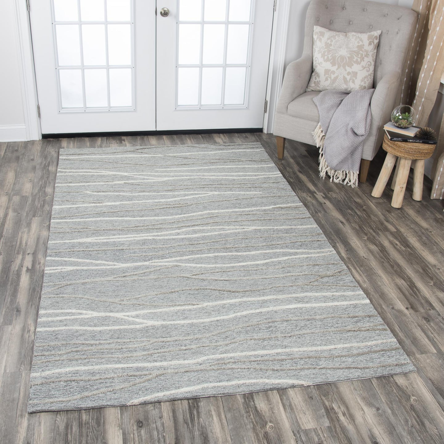 Rizzy Home ID968A Gray 5' x 8' Hand-Tufted Area Rug 6015RR
