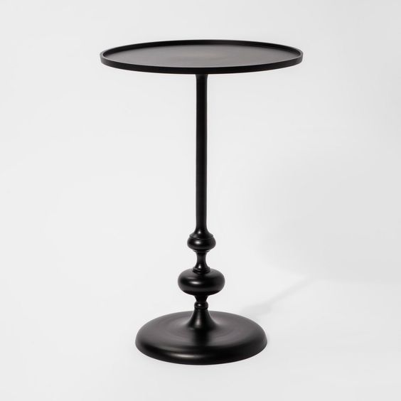 Londonberry Turned Metal Small Accent Table in  Black - Threshold #9047