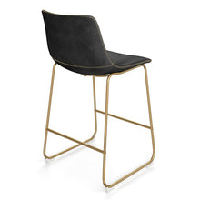 Load image into Gallery viewer, 18 in. W x 22 in. D x 34 in. H Petra Set Of 2 Counter Stool In Black And Gold Finish
