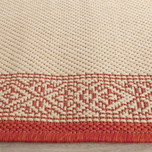 Load image into Gallery viewer, SAFAVIEH Courtyard Donna Traditional Indoor/Outdoor Area Rug Natural/Red, 2&#39; x 3&#39;7&quot;
