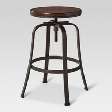 Load image into Gallery viewer, Adjustable Wood Seat Barstool
