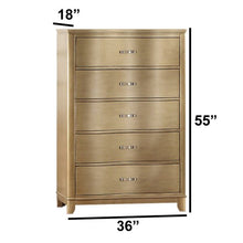 Load image into Gallery viewer, Klingbeil Attractive Bentwood 5 Drawer Dresser Gold
