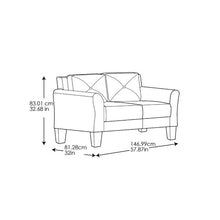 Load image into Gallery viewer, Ibiza 57.9&quot; Flared Arm Loveseat Black 3559RR
