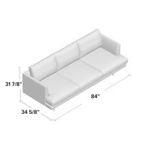 Load image into Gallery viewer, Norah 84&quot; Wide Velvet Recessed Arms Sofa Dark Gray
