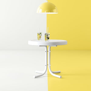 Karim Steel Side Table, Color: White, #6486