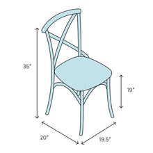 Load image into Gallery viewer, Parisienne Cafe Solid Wood Cross Back Side Chair #AD115
