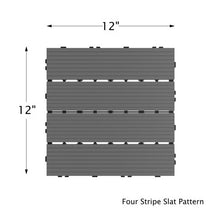 Load image into Gallery viewer, Dark Gray 12&quot; x 12&quot; Interlocking Deck Tile - 6 Pieces (420MM)
