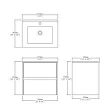 Load image into Gallery viewer, Afi 24&quot; Wall-Mounted Single Bathroom Vanity BASE ONLY
