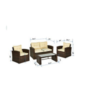 Load image into Gallery viewer, Rawtenstall 4 Piece Rattan Sofa Seating Group with Cushions Gray/Light Blue
