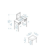 Load image into Gallery viewer, White Kinkaider Vanity Set with Mirror - 424CE
