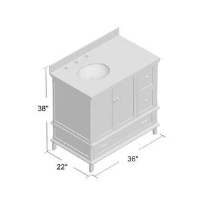 36" Single Bathroom Vanity - Base Only - AS IS (484MM)