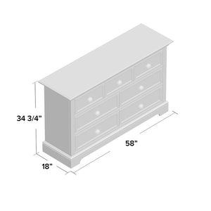 Appleby 7 Drawer Double Dresser Blue