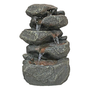 Anchor Falls Cascading Stone Bonded Resin Garden Fountain #9795