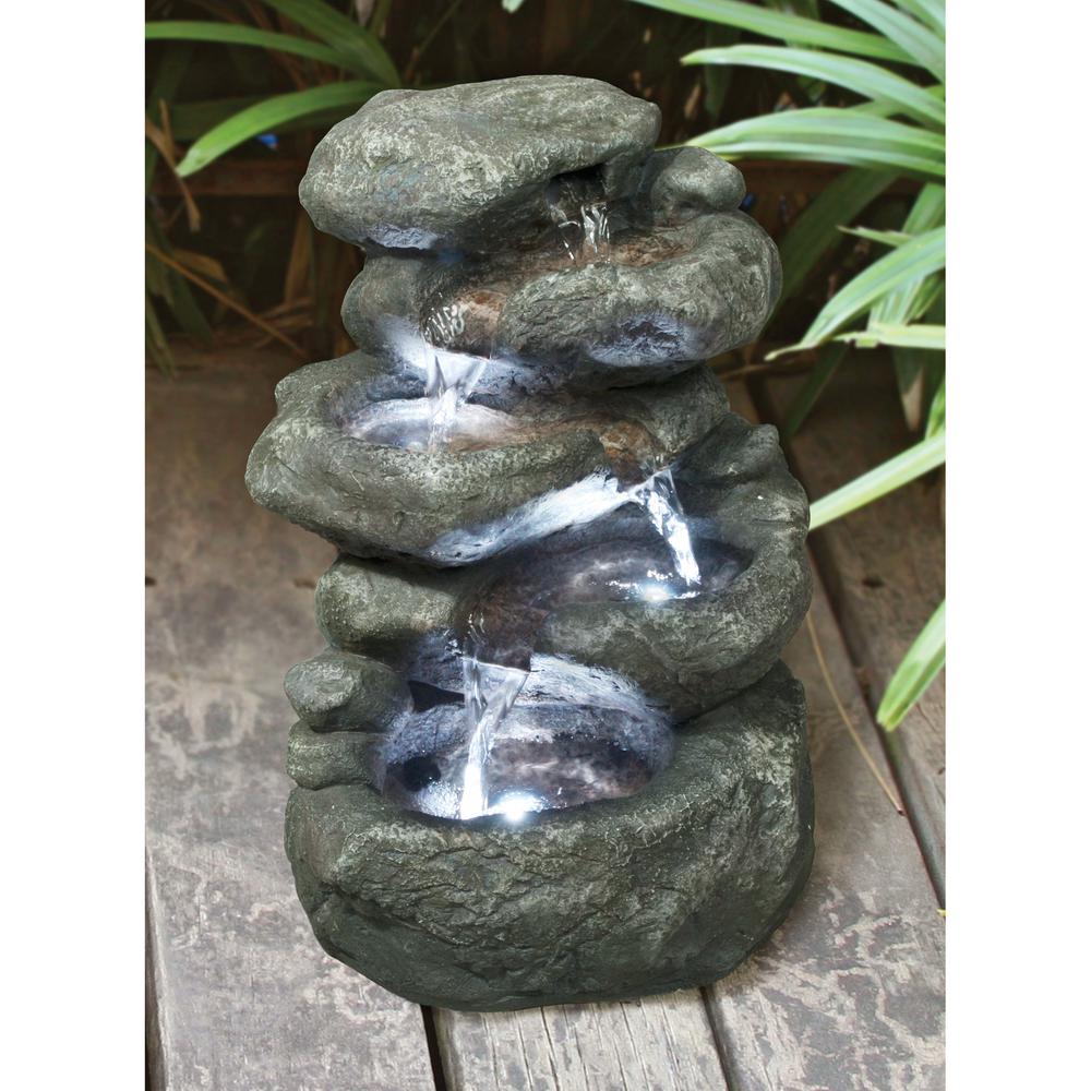 Anchor Falls Cascading Stone Bonded Resin Garden Fountain #9795