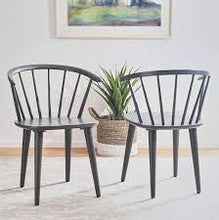 Load image into Gallery viewer, Blanchard Curved Spindle Side Chair in Gray - Set of 2
