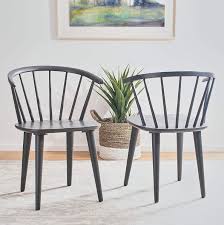 Blanchard Curved Spindle Side Chair in Gray - Set of 2
