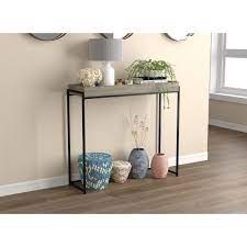 35 in. Dark Taupe Rectangle Wood Console Table with Storage,