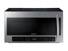 Load image into Gallery viewer, Samsung 2.1-cu ft Over-the-Range Microwave with Sensor Cooking (Fingerprint-Resistant Stainless Steel) - 732CE
