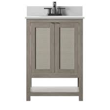 24 in. Bath Vanity in Barstow Acacia with Coastal Linen Doors and Vanity Top with Basin, 6401RR-OB