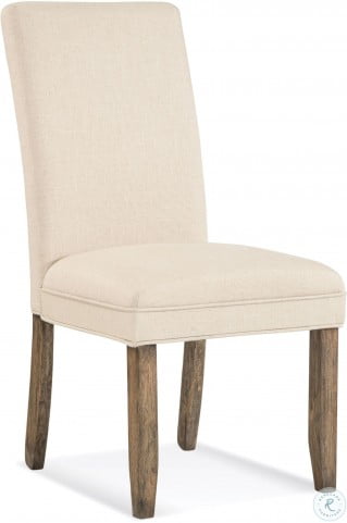 Natural Linen and Smoked Barnwood Colby Leg Parson Chair Set of 2 7773RR