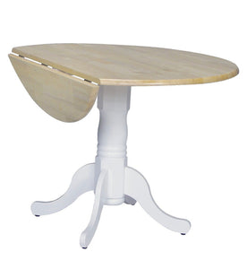 42" Round Drop-Leaf Pedestal Dining Table - International Concepts