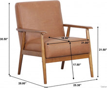 Load image into Gallery viewer, Lummus Cognac Wood Frame Upholstered Accent Chair
